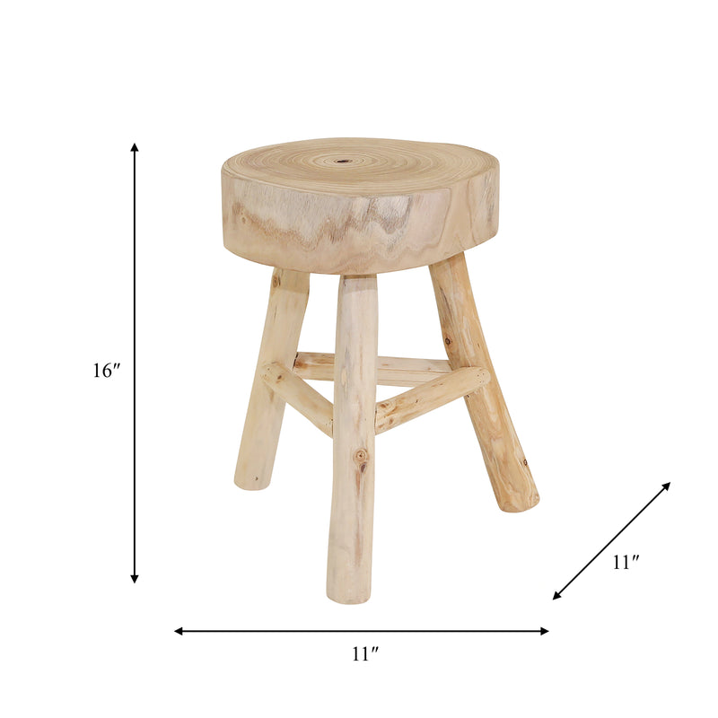 WOODEN 16 STOOL, NATURAL