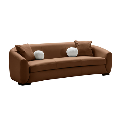 Boucle Leather 3 Seater Sofa (250cm)