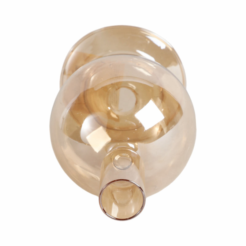 7 Glass Bubble Taper Candle Holder, Gold Luster