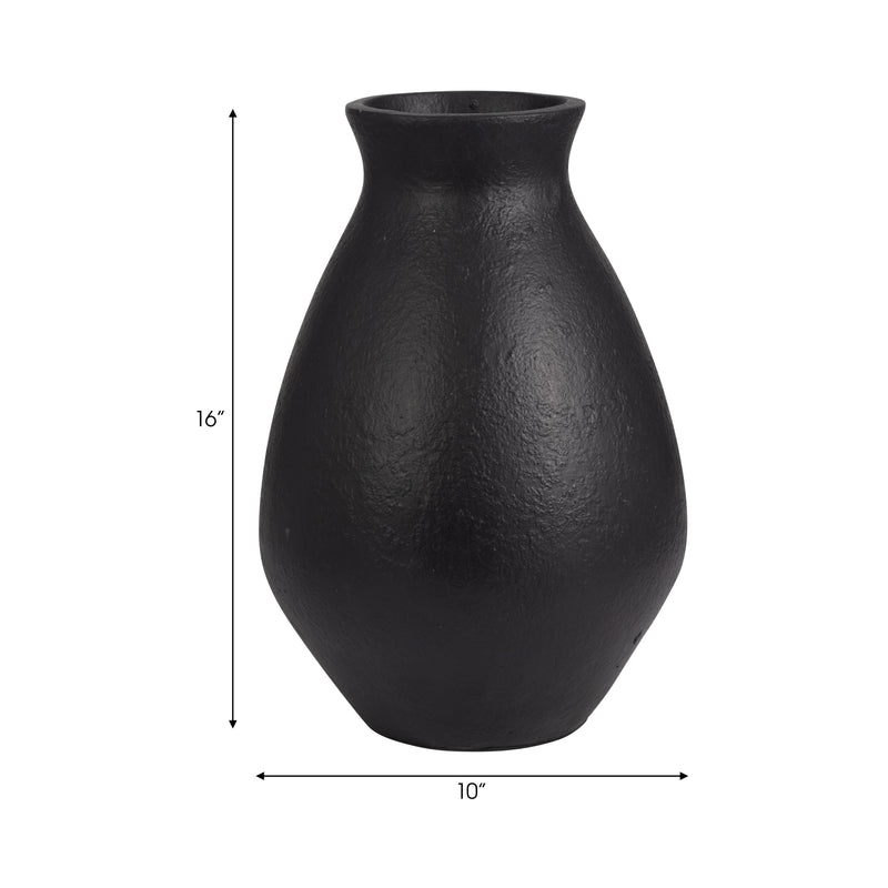 TERRACOTTA, 16 ORGANIC VASE, BLACK