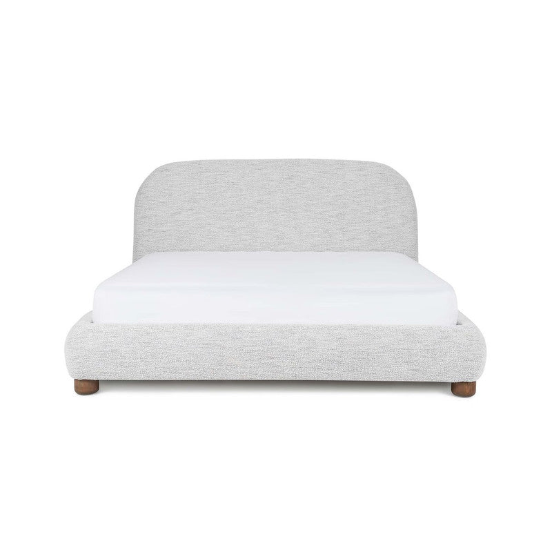 Modern Off-White Chenille Bed by Alhome