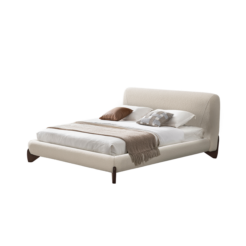 Aurora White Upholstered Bed