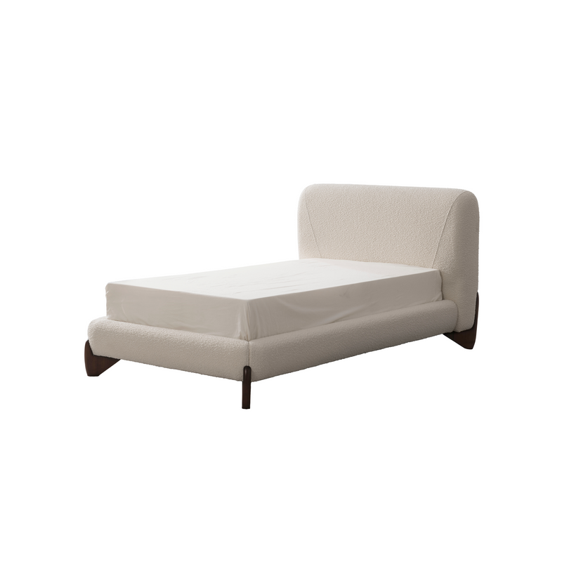 Aurora White Upholstered Bed