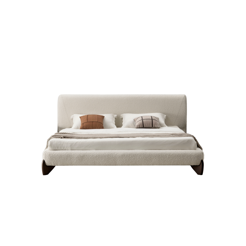 Aurora White Upholstered Bed