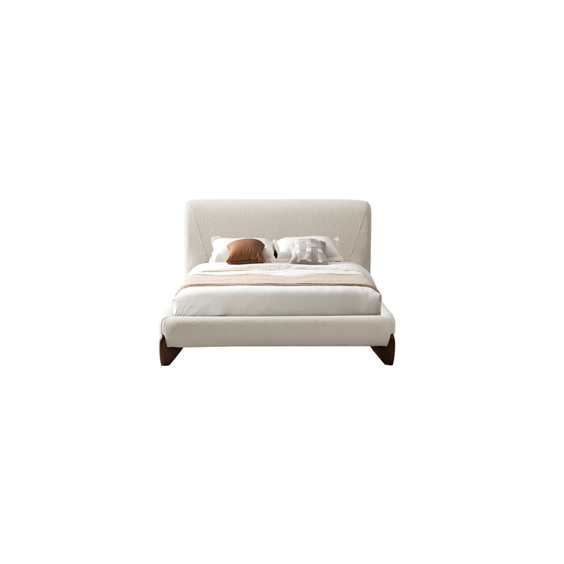 Aurora White Upholstered Bed