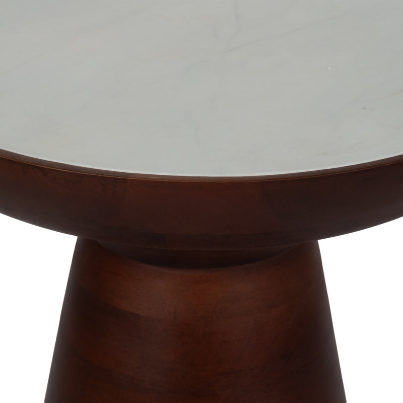 20 Wood Accent Table Marble Top, Walnut/white