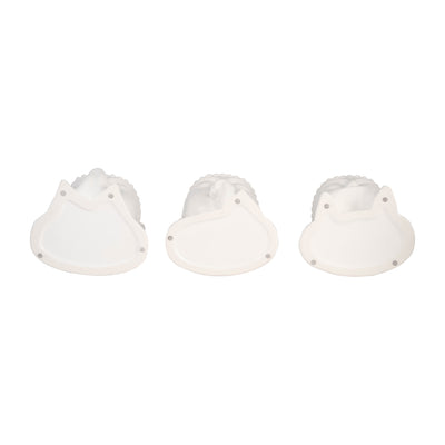 Cer, S/3 7h Buddha Head Planters, White