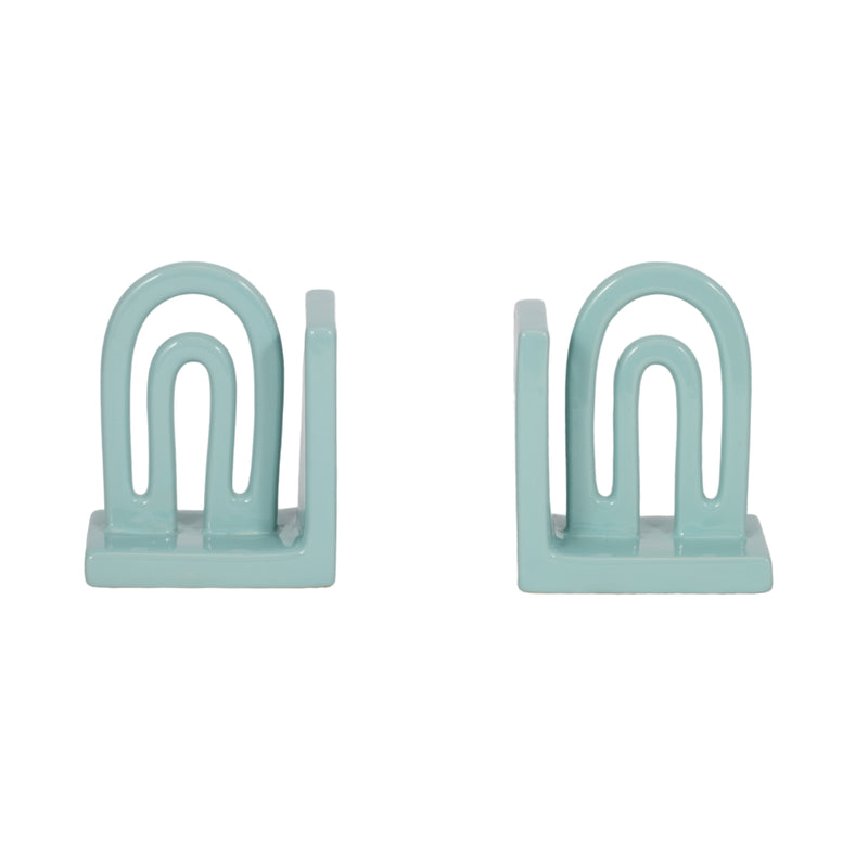 CER,S/2 6 ARCH BOOKENDS, MINT