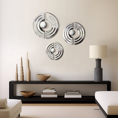 S/3 Leza 12/15/18 Silver Ring Wall Decor