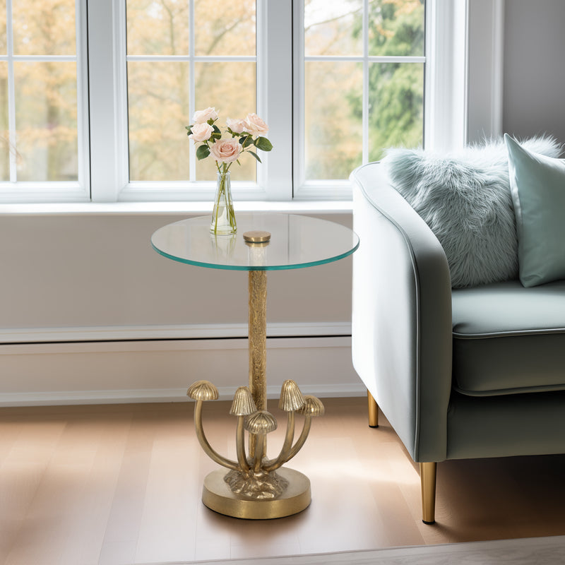 20 Mushrooms Accent Table, Gold Kd