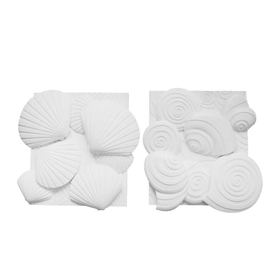 S/2 RESIN SEA SHELL WALL DECOR, WHITE