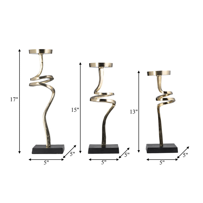 Metal,s/3 13,15,17,abstract Candle Pillar Holder,