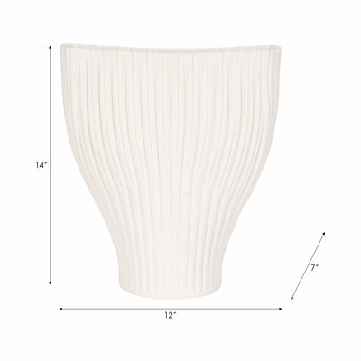 14 BELLO 3D PRINTED VASE, IVORY/BEIGE