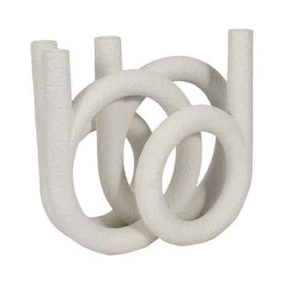 15 Looped 4-taper Candleholder, White