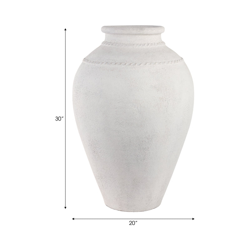 30 Terracotta Floor Vase, Ivory