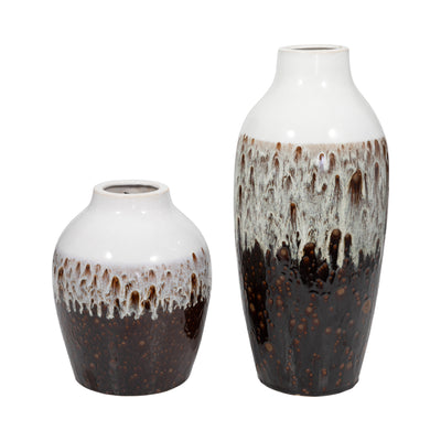 CLAY, 19 OMBRE REACTIVE VASE, BROWN/WHITE