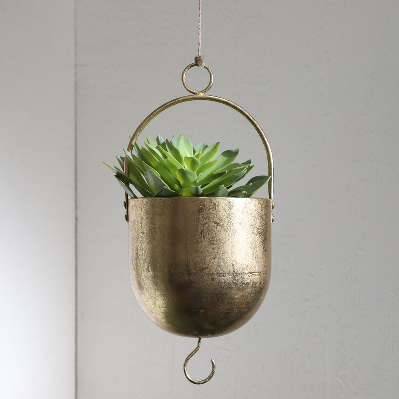 METAL 6 HANGING PLANTER, GOLD