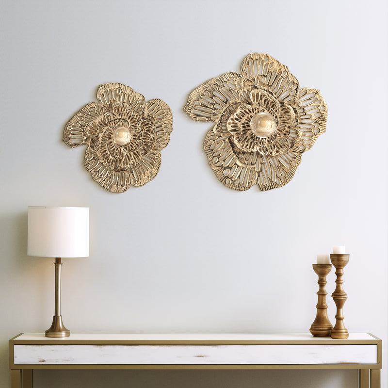 S/2 14/18 Salma Gold Wall Flowers