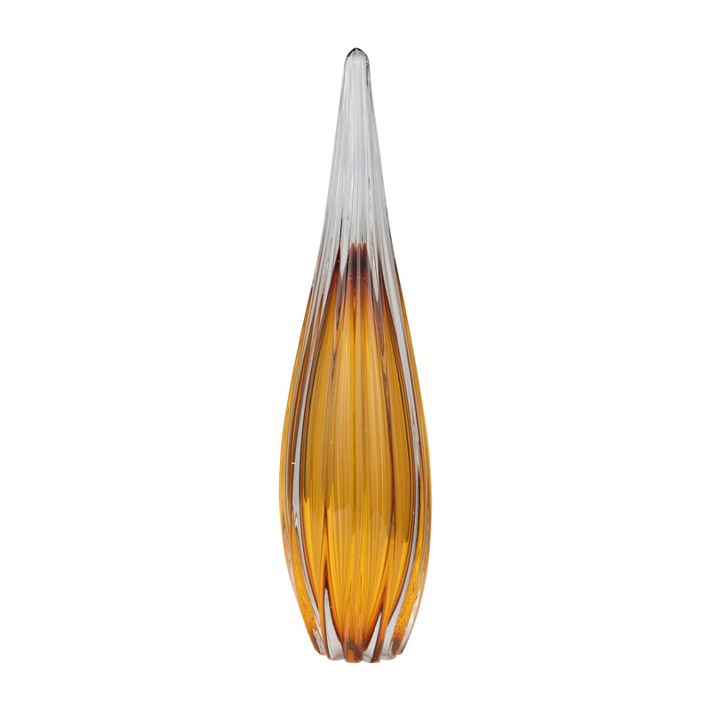 GLASS, 19 PAPERWEIGHT AMBER