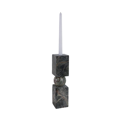 12x3 Chunky Marble Taper Holder, Forest Green