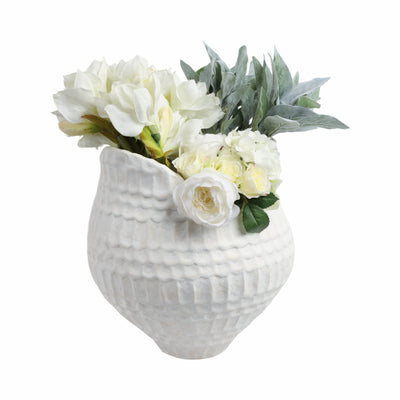 16callan Large 3d Printed Porcelain Vase, Ivory