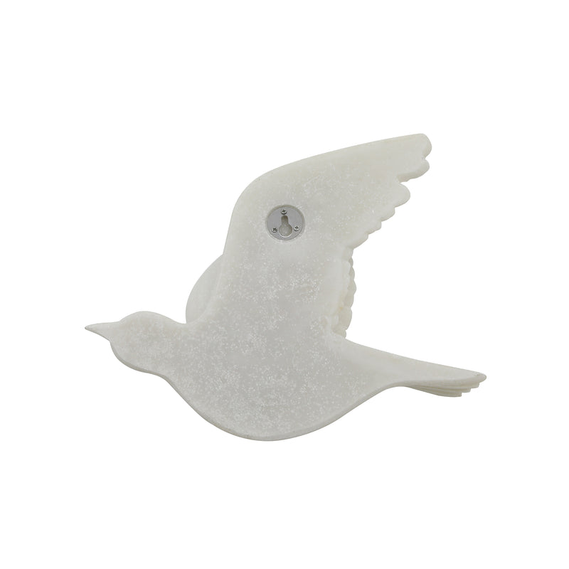 S/3 Horizon Quartz Resin Bird Wall Decor, White