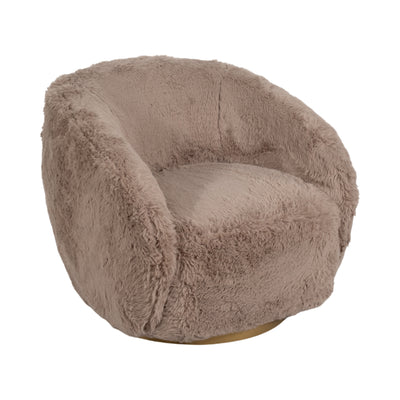 Roundback Swivel Chair, Tan