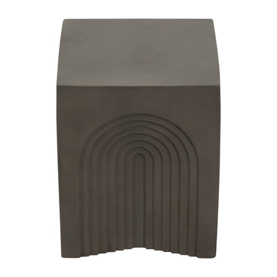 Concrete, 18 Arches In Square Accent Table, Dark