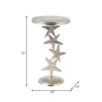 METAL, 14D/25H, SILVER STARFISH SIDE TABLE, KD