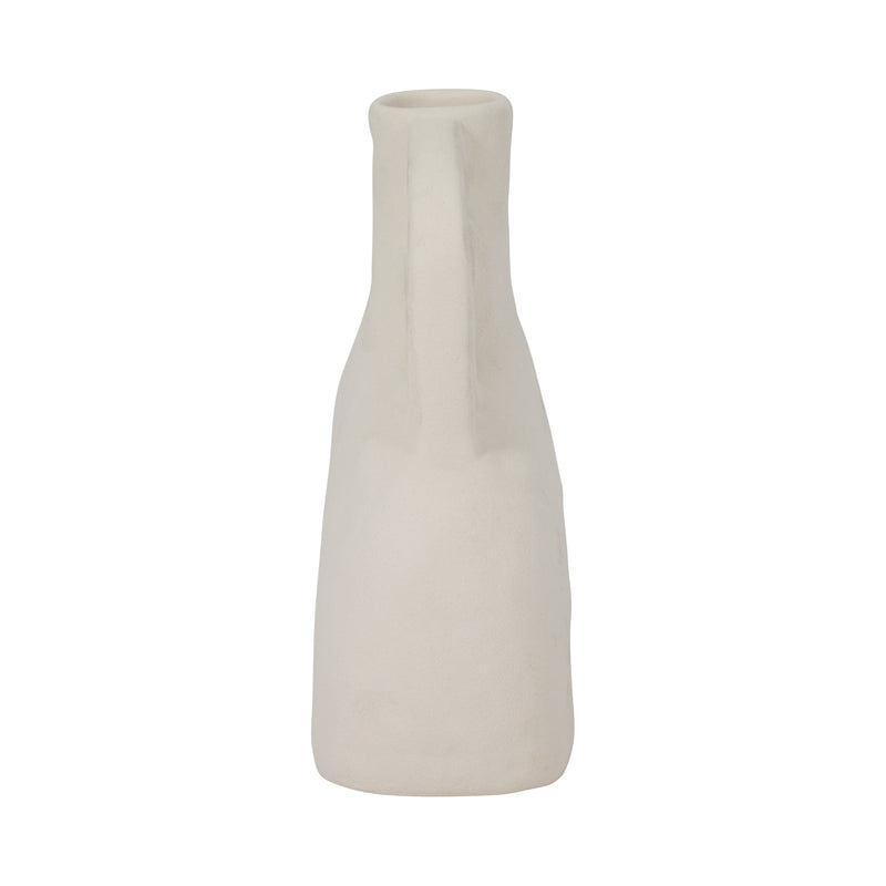 CER, 8 ROUGH TRIPLE HANDLE VASE, COTTON