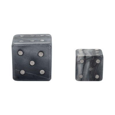 S/2 3/4 Mistry Grey Marble Dice