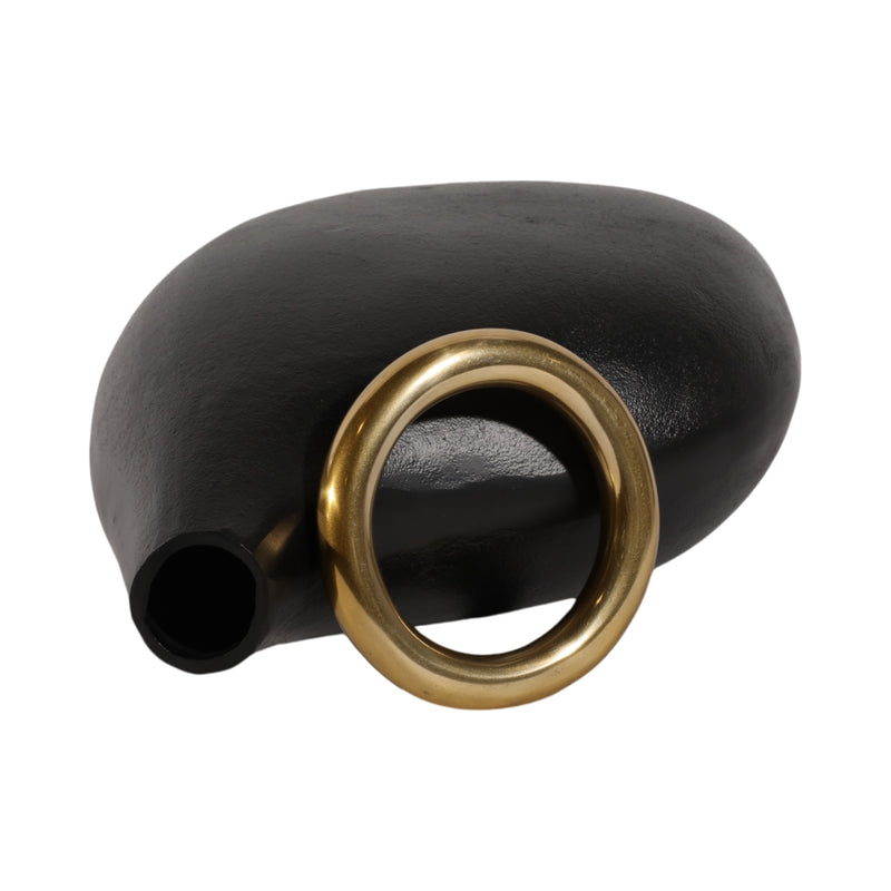 14 Rouen Small Black Vase With Ring