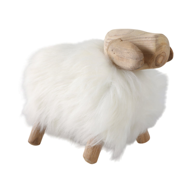 12 Faux Fur Sheep, White/natural