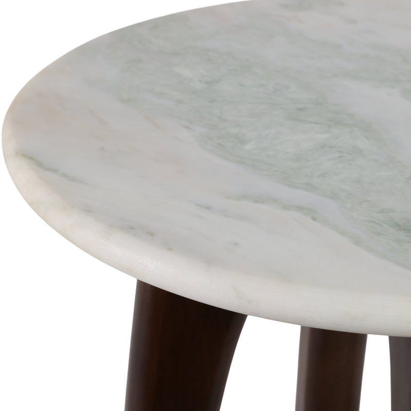 20x15 Marble Top Accent Table, Green/brown