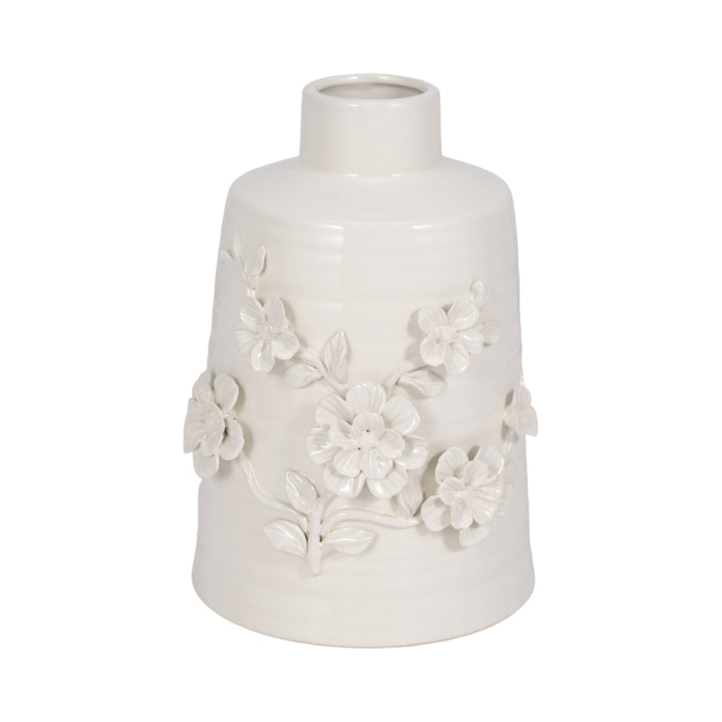 11 Floral Vase, White