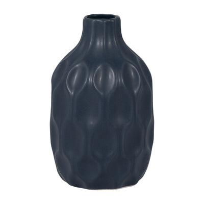 CER, 8 HONEYCOMB DIMPLED VASE, NAVY