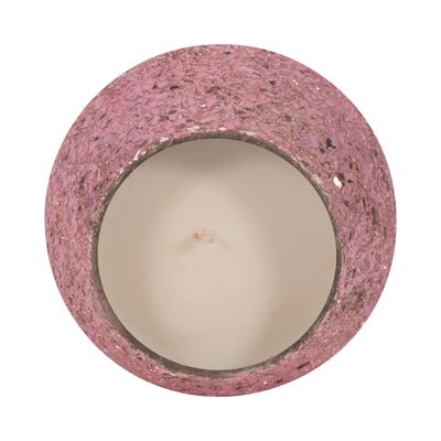 Glass, 5 17 Oz Crackled Scented Candle, Pink