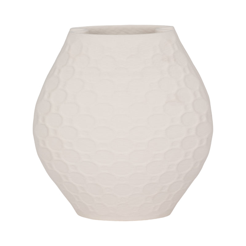 11 ELPHANTINE 3D PRINTED VASE, IVORY/BEIGE