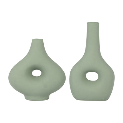 CER, 9 OPEN CUT-OUT NOMAD VASE, DARK SAGE