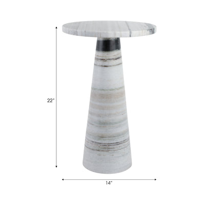 22 Panda Stone Marble Accent Table, Multi