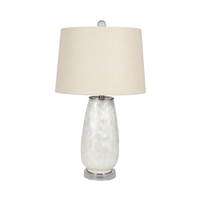 28 Capiz Table Lamp Acrylic Base, Champagne