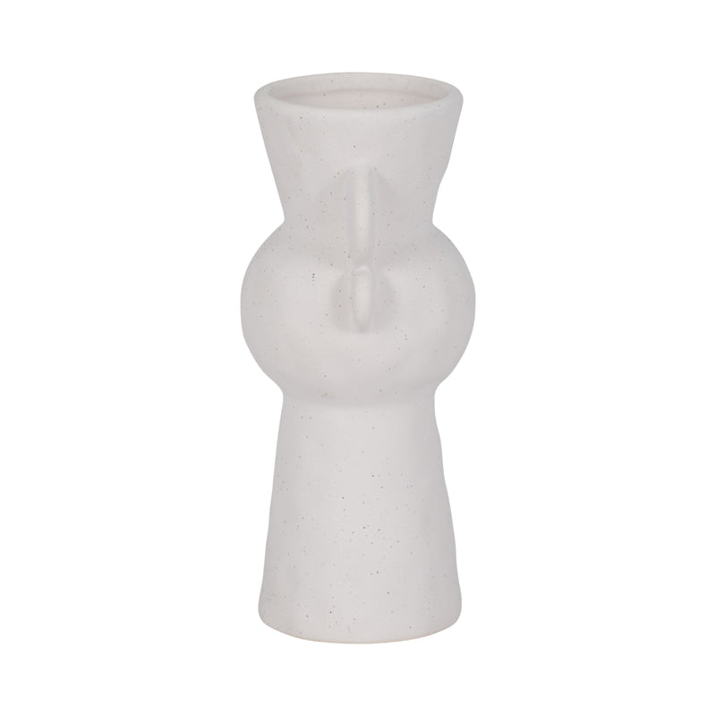 8 Rough Totem Bud Vase, White