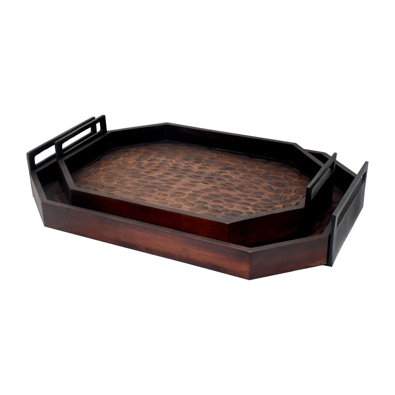 S/2 25/30 Jones Wood Trays, Brown