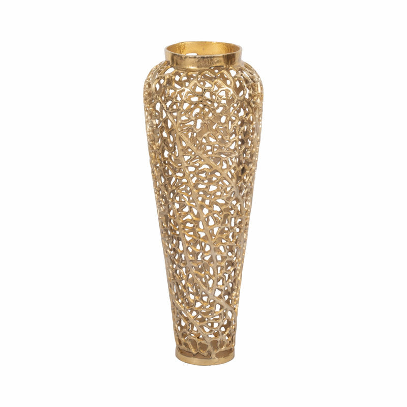 26 Fauna Metal Bouquet Floor Vase, Gold