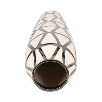 22 Fabiola Oversized Tribal Vase, Pewter