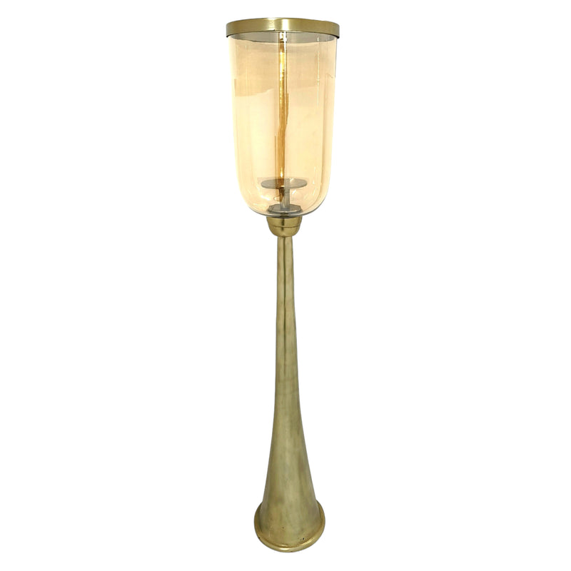 43 Illum Large Gold Glass Candle Hurricane