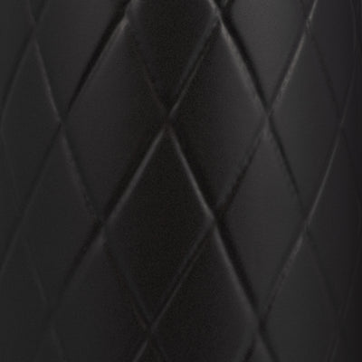 CER, 16 PLAID TEXTURED VASE, BLACK