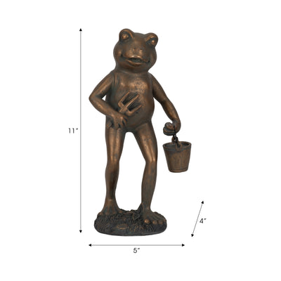 11 Gardening Frog, Bronze