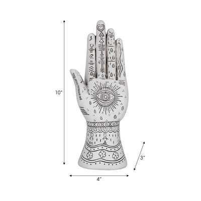 RESIN, 10 TATTOO HAND, WHITE