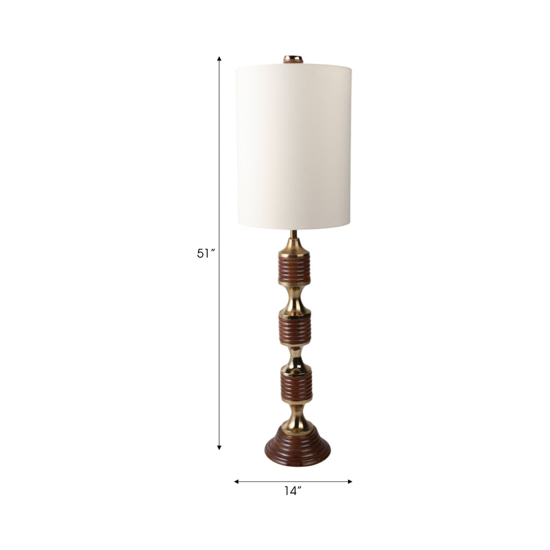 43 Theodore Wood And Aluminum Table Lamp